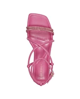 Marc Fisher Women's Lakity Strappy Square Toe Flat Sandals