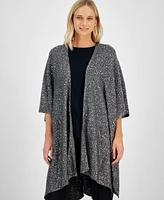 Anne Klein Women's Sequin Trim Open-Front Cape