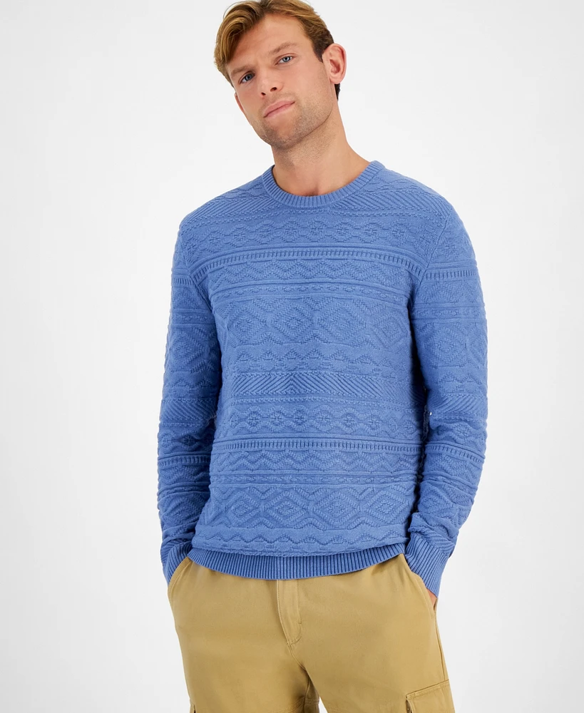 Club Room Men's Stitched Crewneck Sweater, Created for Macy's