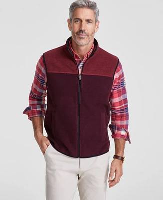 Club Room Men's Colorblocked Fleece Vest, Created for Macy's