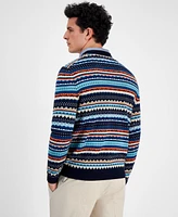 Club Room Men's Stripe Merino Crewneck Sweater, Created for Macy's