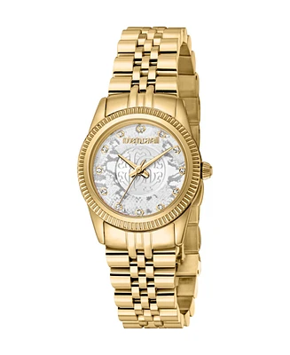 Roberto Cavalli Women's Quartz Gold-tone Stainless Steel Watch 28mm