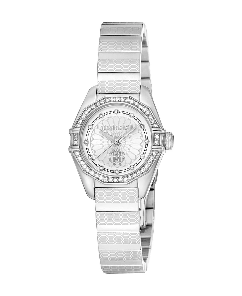 Roberto Cavalli Women's Quartz Silver-tone Stainless Steel Watch 26mm