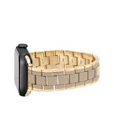 Nine West Women's Gold-Tone Alloy and Taupe Rubberized Link Bracelet Designed for 38/40/41mm Apple Watch