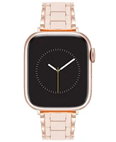 Nine West Women's Rose Gold-Tone Alloy and Light Pink Rubberized Link Bracelet Designed for 38/40/41mm Apple Watch