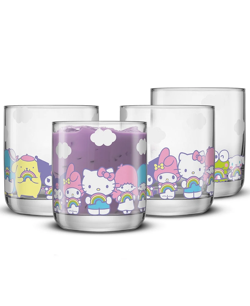 Sanrio Hello Kitty Short Glasses, Set of 4