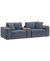 Nycolle 3-Pc. Modular Fabric Sofa with Console, Created for Macy's