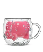 JoyJolt Hello Kitty 50th Anniversary Limited Edition 3D Double Wall Glass Mug