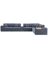 Nycolle -Pc. Modular Fabric L-Shape Sectional with 1 Console