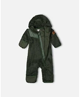 Deux par Baby Boys One Piece Plush Forest Green