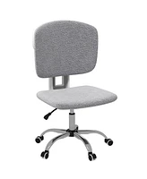 Vinsetto Fluffy Home Office Chair with Adjustable Height, Armless