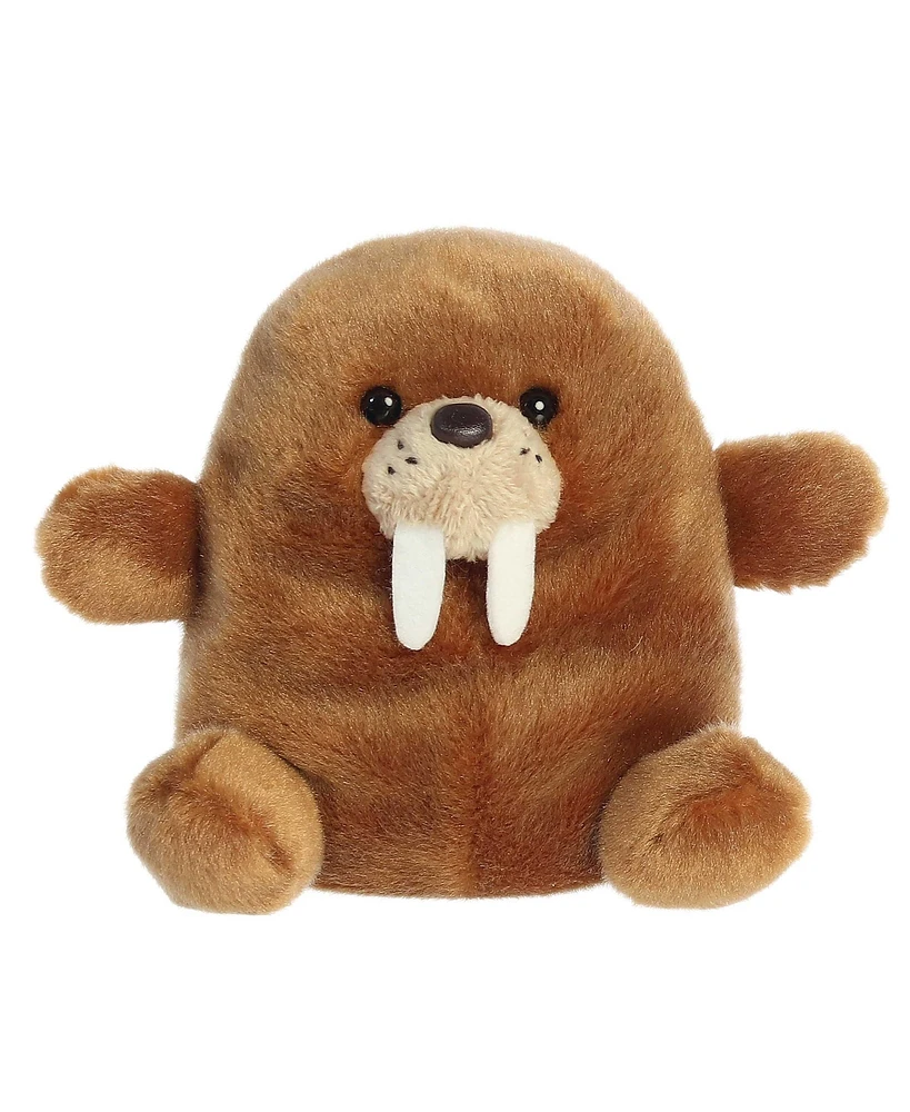 Aurora Mini Waldo Walrus Palm Pals Adorable Plush Toy Brown 5"