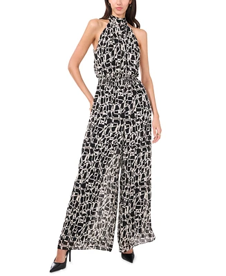 Vince Camuto Women's Halter Smocked-Waist Jumpsuit