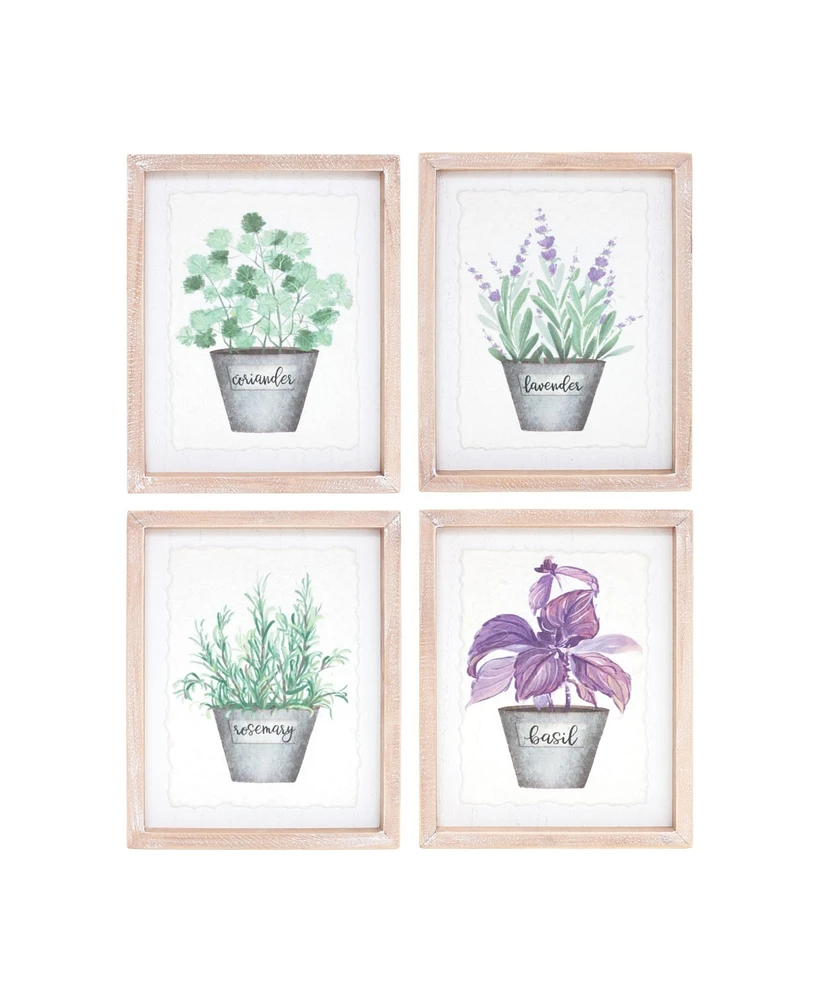 Slickblue Framed Watercolor Herb Print (Set of 4)