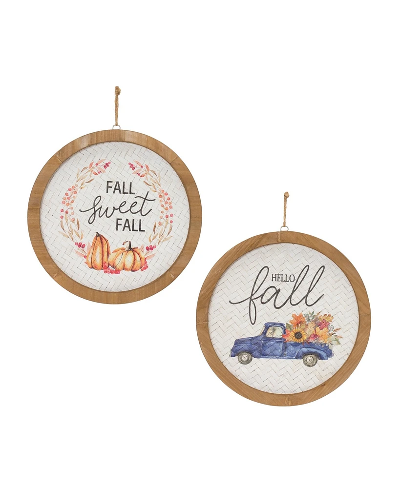 Slickblue Fall Harvest Plaque (Set of 2)