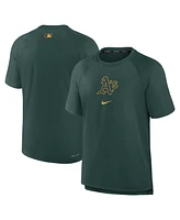 Nike Men's Green Oakland Athletics Authentic Collection Pregame Raglan Performance T-Shirt