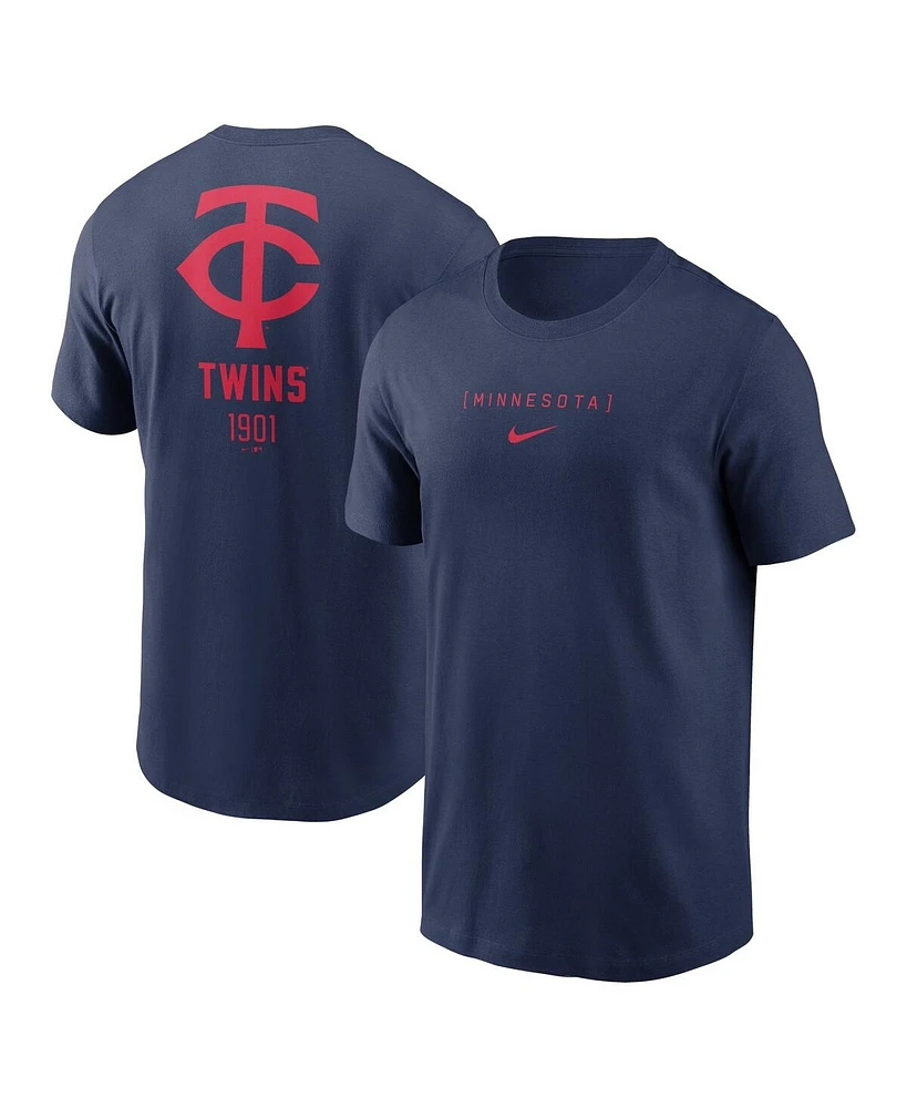 Nike Men's Navy Minnesota Twins Large Logo Back Stack T-Shirt