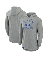 Nike Men's Heather Gray Duke Blue Devils Blitz Hoodie Long Sleeve T-Shirt