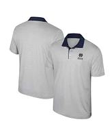 Colosseum Men's Gray Notre Dame Fighting Irish Tuck Striped Polo