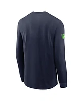 Nike Men's College Navy Seattle Seahawks Sideline Performance Long Sleeve T-Shirt