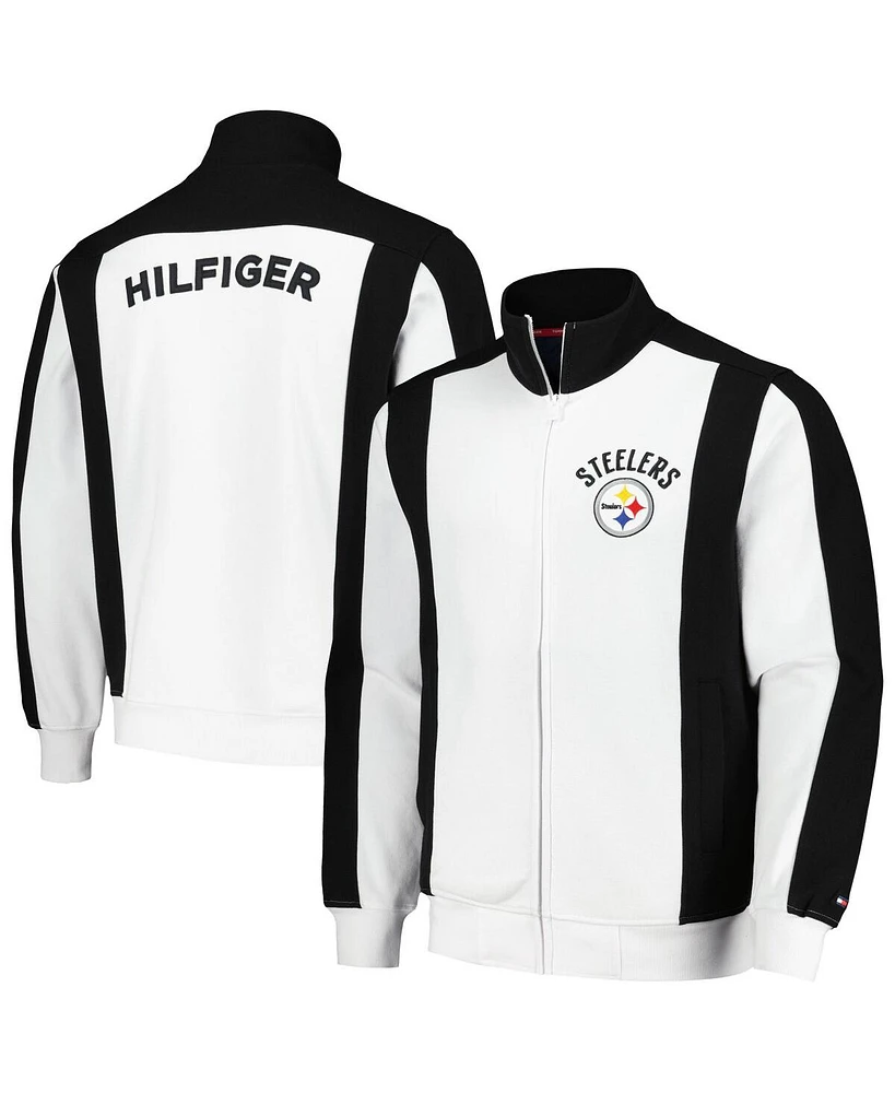 Tommy Hilfiger Men's White/Black Pittsburgh Steelers Nolan Full-Zip Track Jacket