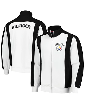 Tommy Hilfiger Men's White/Black Pittsburgh Steelers Nolan Full-Zip Track Jacket