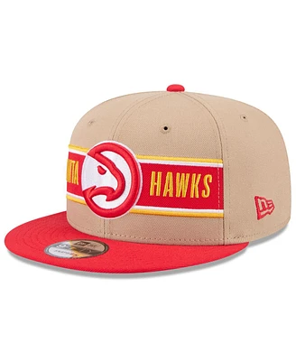 New Era Men's Tan/Red Atlanta Hawks 2024 Nba Draft 9FIFTY Snapback Hat