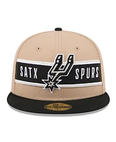 New Era Men's Tan/Black San Antonio Spurs 2024 Nba Draft 59FIFTY Fitted Hat