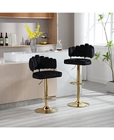 Simplie Fun Retro Metal Bar Stools with Swivel and Adjustable Height