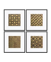 Slickblue Framed Art Deco Geometric Print (Set of 4)