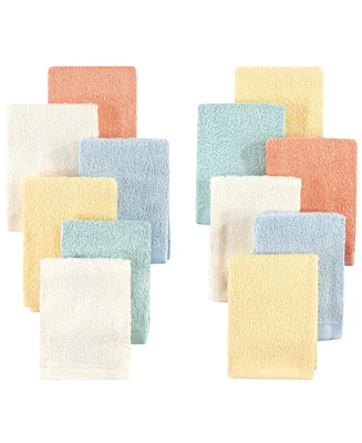 Hudson Baby Infant Girl Rayon from Bamboo Woven Washcloths 12pk, Soft Neutral, One Size