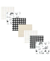 Hudson Baby Unisex Cotton Flannel Receiving Blankets Bundle, Neutral Farm, One Size