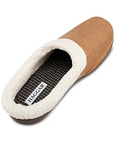 Haggar Men's Rolled Collar Fleece Lined Indoor/Outdoor Corduroy Clog Slipper