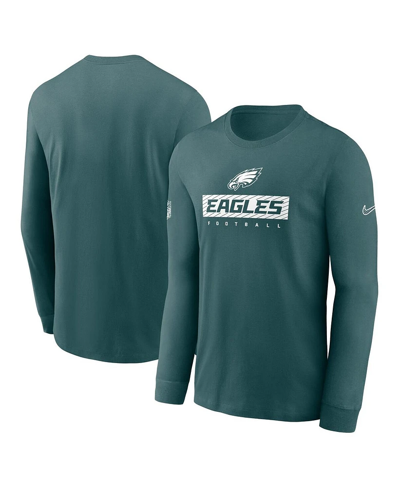 Nike Men's Midnight Green Philadelphia Eagles Sideline Performance Long Sleeve T-Shirt