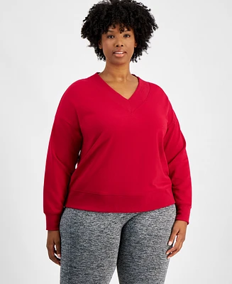 Id Ideology Plus V-Neck Fleece Sweatshirt, Created for Macy's