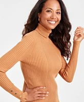 Jm Collection Petite Ribbed Turtleneck Sweater, Created for Macy's