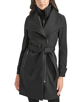 Calvin Klein Petite Belted Long-Sleeve Wrap Coat