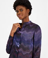 Anne Klein Women's Long-Sleeve Popover Blouse