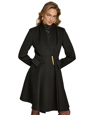 Donna Karan New York Women's Pleated Single-Breasted Coat