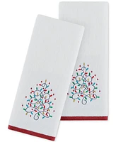 Holiday Lane Tree Light Embroidered 2-Pc. Hand Towel Set, Exclusively at Macy's