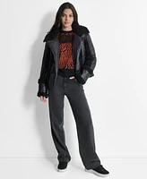 Dkny Women's Sherpa-Trim Puffer Jacket