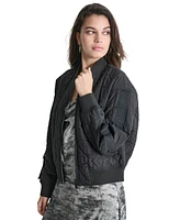 Dkny Women's Quilted Long-Sleeve Bomber Jacket