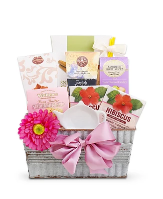 Alder Creek Gift Baskets Mother's Day Afternoon Tea Essentials Gift, 9 Piece