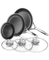 Livwell DiamondClad 7-Pc. Hybrid Nonstick Stainless Steel Frypan and Wok Set