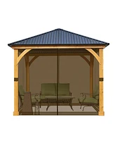 Aoodor Gazebo Netting 10' x Polyester Screen Replacement 4 Panel Sidewalls for Patio (Only Netting)