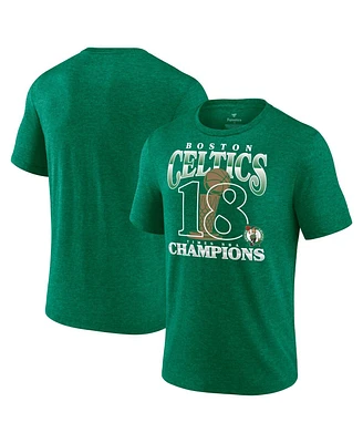 Fanatics Men's Heather Kelly Green Boston Celtics 18-Time Nba Finals Champions Tri-Blend T-Shirt