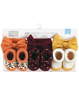 Hudson Baby Baby Girls Headband and Socks Giftset, Orange