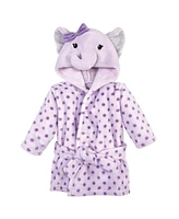 Hudson Baby Baby Boys Hudson Plush Animal Bathrobe, Purple Elephant, 0-9 Months