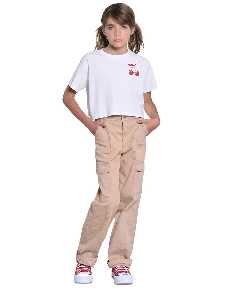 With Jules Big Girls Straight-Leg Twill Cargo Pants