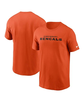 Nike Men's Orange Cincinnati Bengals Primetime Wordmark Essential T-Shirt